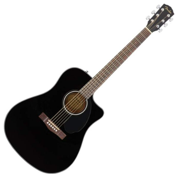Fender CD60SCE Dreadnought Acoustic Electric Solid Spruce Top in Black - 0970113006