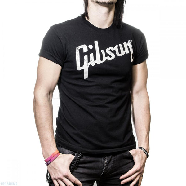 Gibson T-Shirt Logo Black Large - GTSBLKL