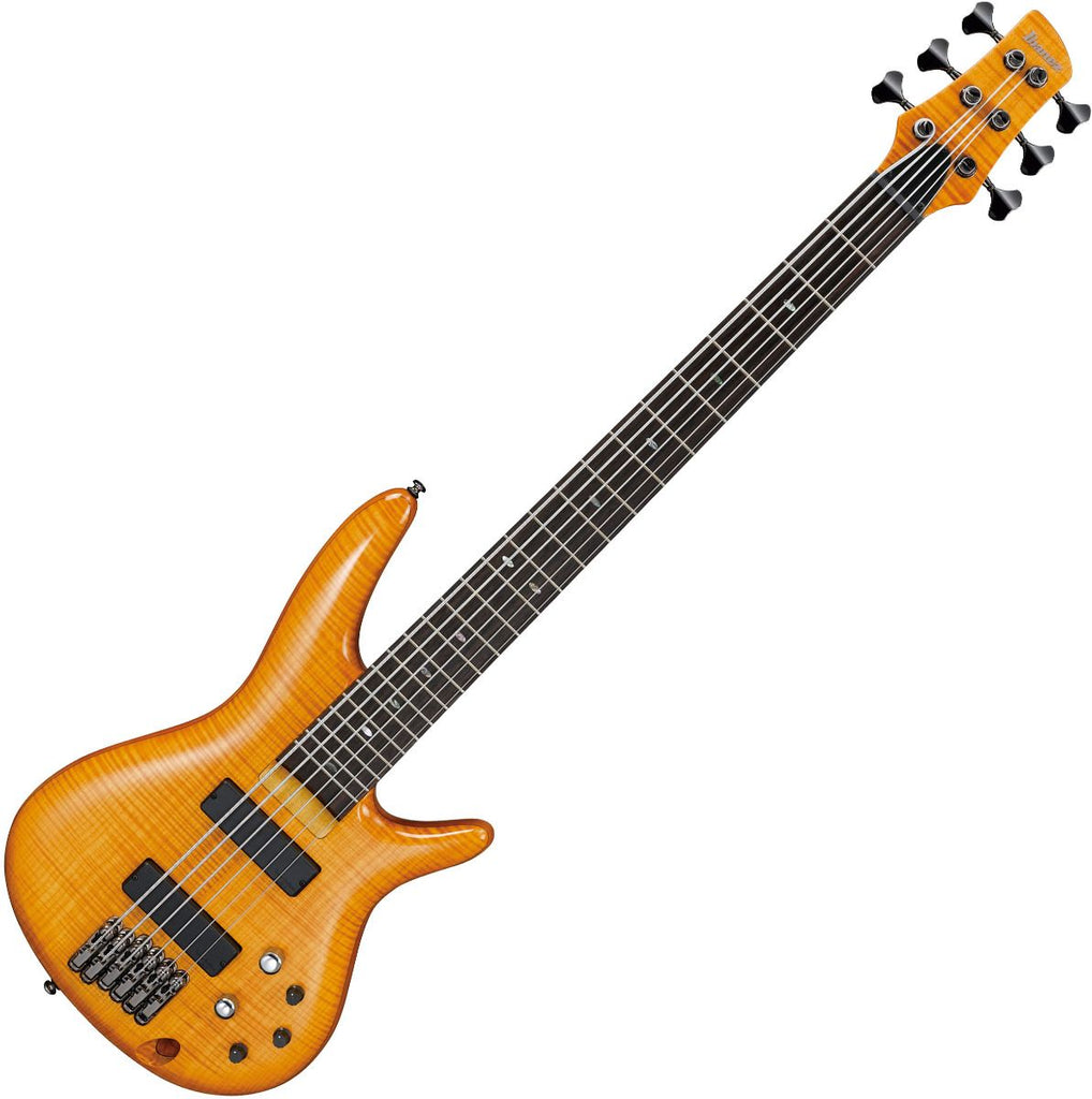 Ibanez Gerald Veasley Signature 6 String Bass Guitar in Amber - GVB36AM