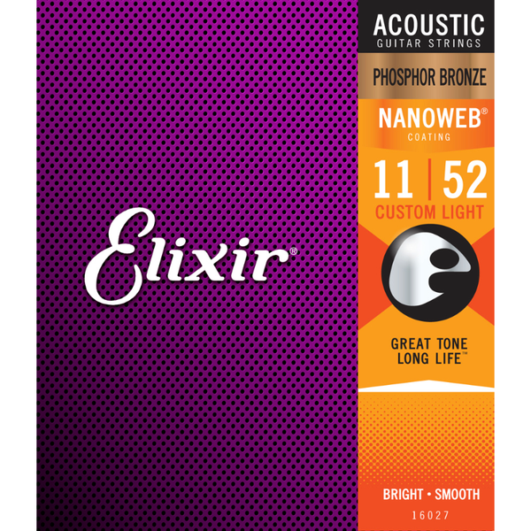 Elixir Custom Light Nanoweb Acoustic Strings .011-.052 - 16027