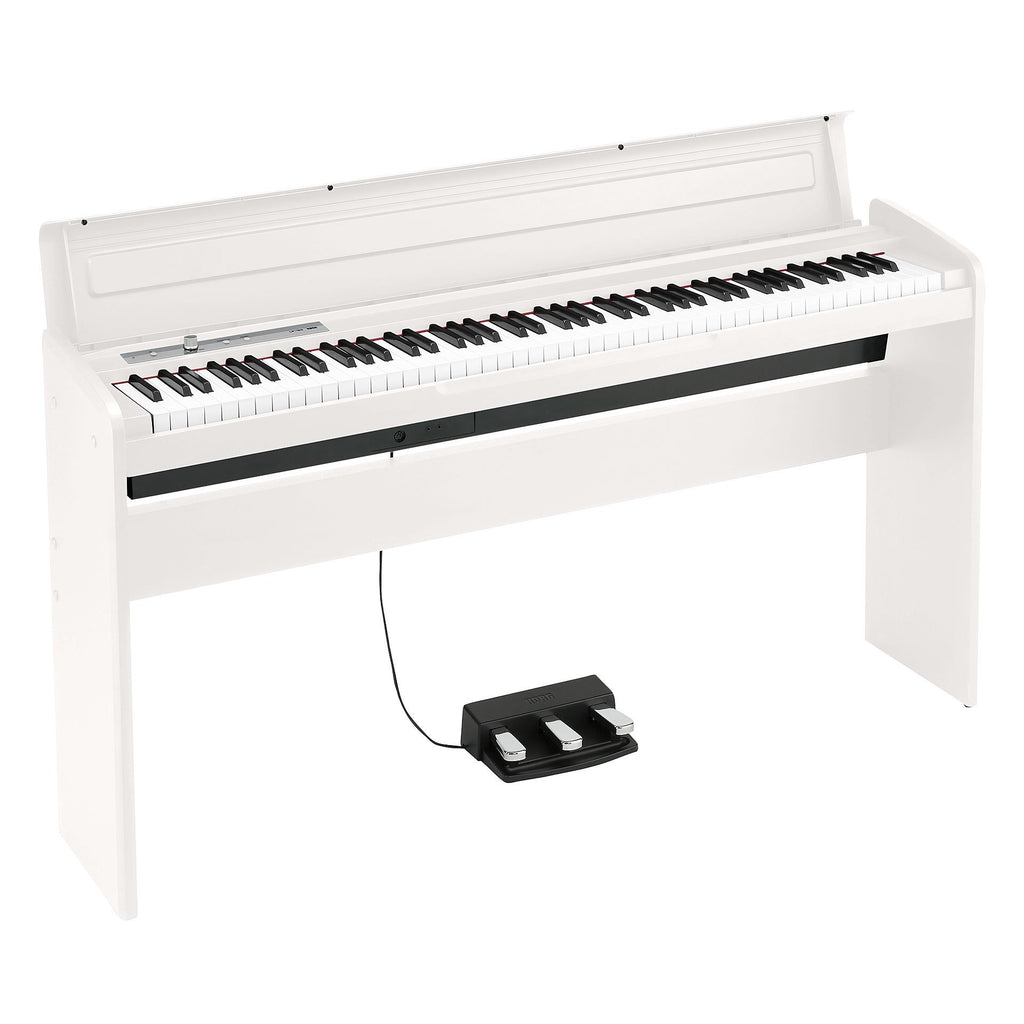 Korg 88 Key Digital Piano w/Stand, Pedals in White - LP180WH | BENCH EXTRA