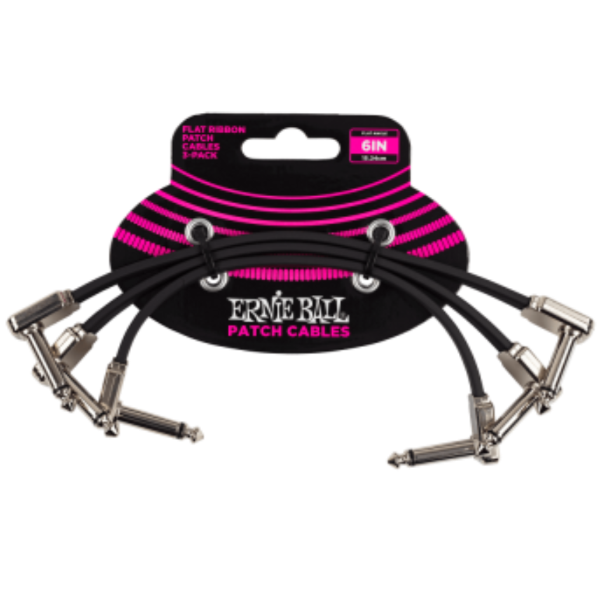 Ernie Ball 6'' Flat Ribbon Patch Cable 3 Pack - 6221EB