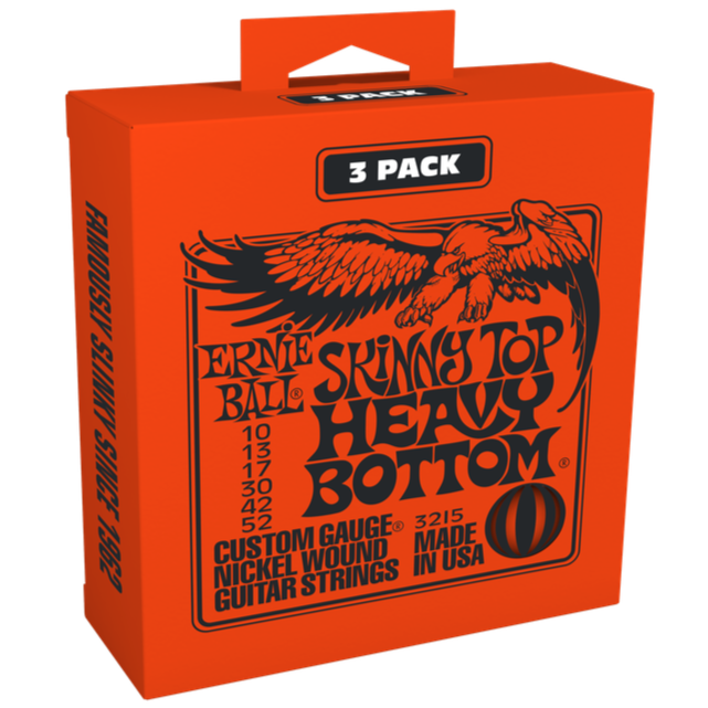 Ernie Ball Skinny Top Heavy Bottom Electric Strings 3 Pack 010-052 - 3215EB