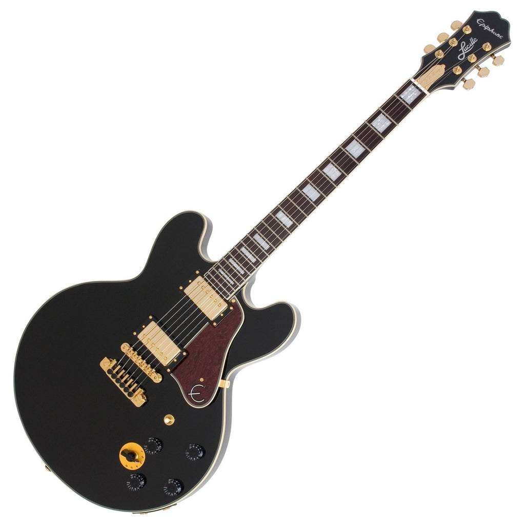 Epiphone BB King Lucille ES335 Electric Guitar in Ebony w/Case - IGBBKEBGH