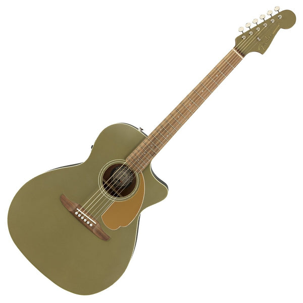 Fender Newporter Player Acoustic Electric in Olive Satin - 0970743076