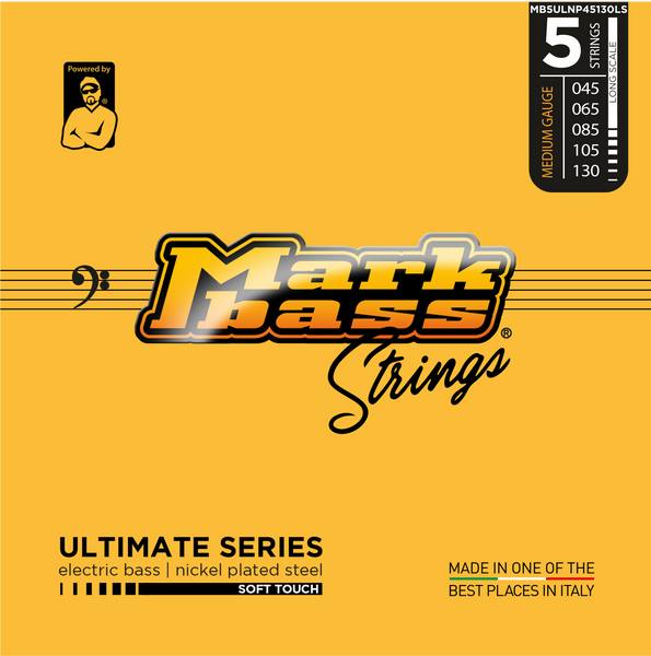 MarkBass Ultimate Series 5 String Nicklel Plated 45-130 Soft Touch Bass Strings - MB5ULNP45130LS